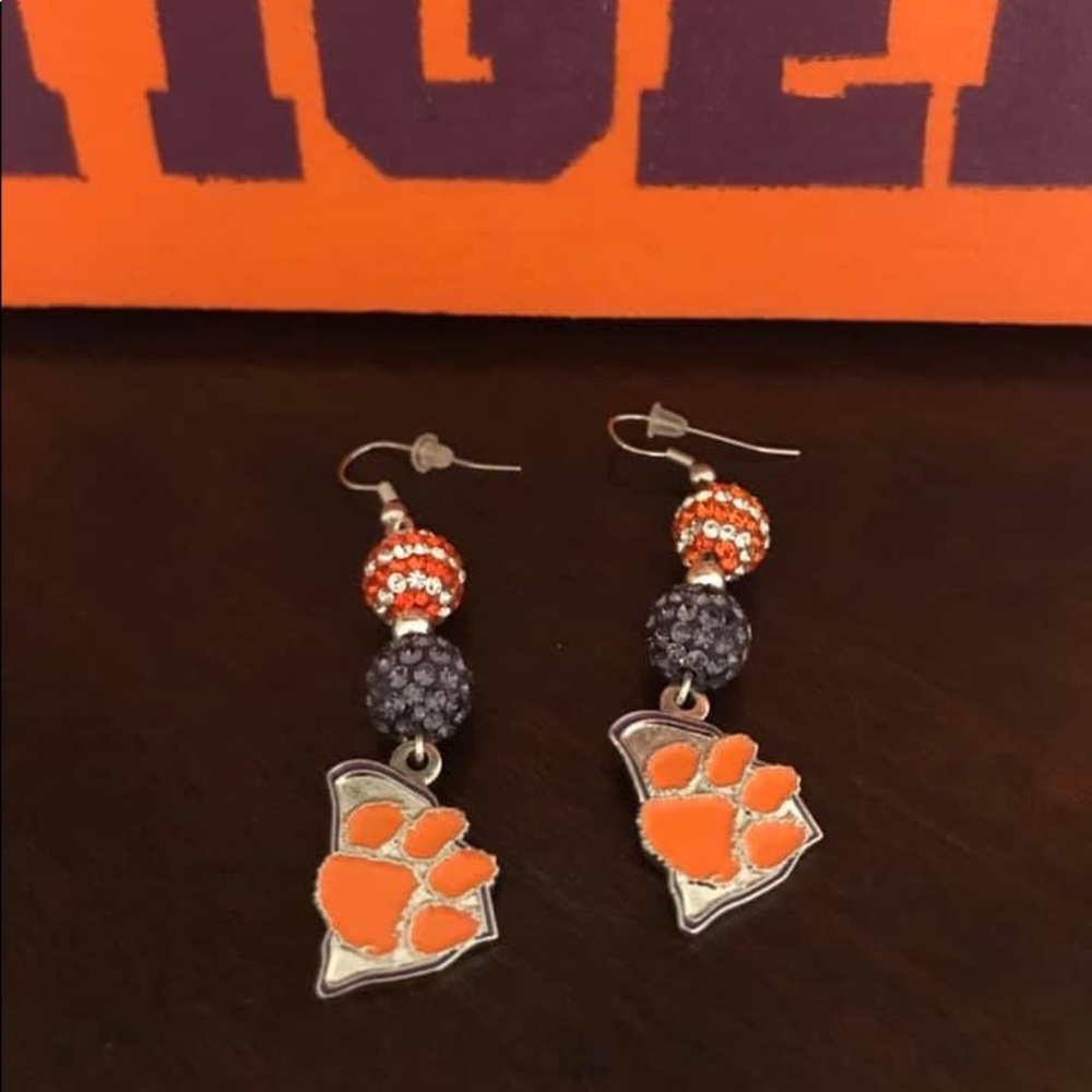 Clemson earrings sterling silver